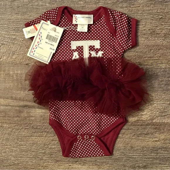 Texas A&M Baby Tutu Bodysuit NB 0-3M | Two Feet Ahead | NWT Aggies - Picture 4 of 5